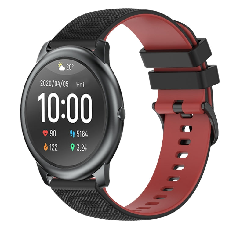 For Xiaomi Haylou RT LS05S 22mm Checkered Two-Color Silicone Watch Band