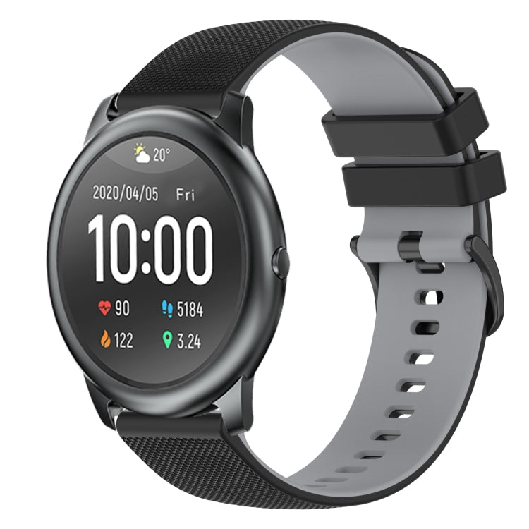 For Xiaomi Haylou RT LS05S 22mm Checkered Two-Color Silicone Watch Band