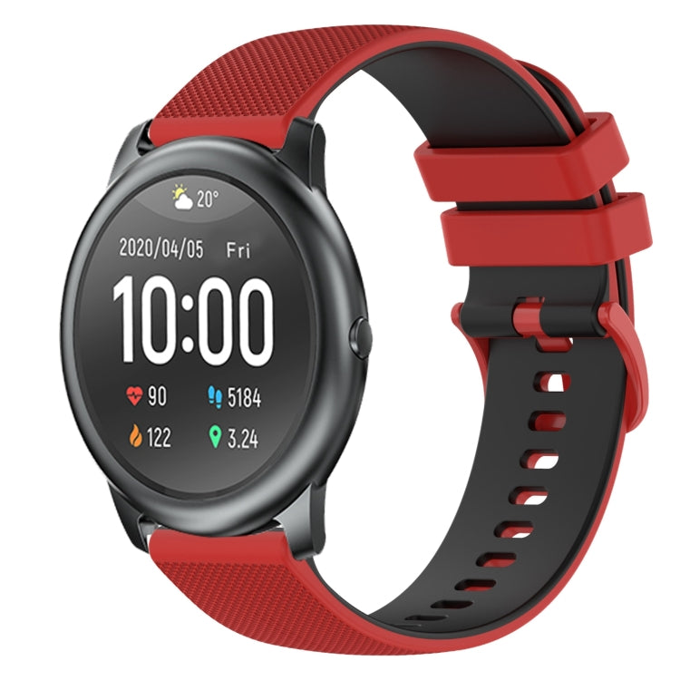 For Xiaomi Haylou RT LS05S 22mm Checkered Two-Color Silicone Watch Band