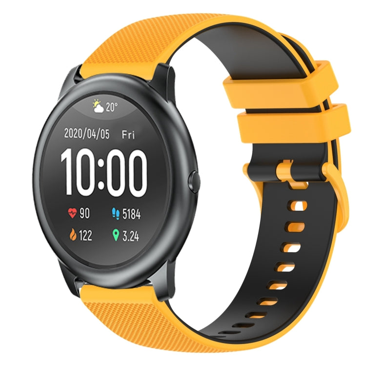 For Xiaomi Haylou RT LS05S 22mm Checkered Two-Color Silicone Watch Band