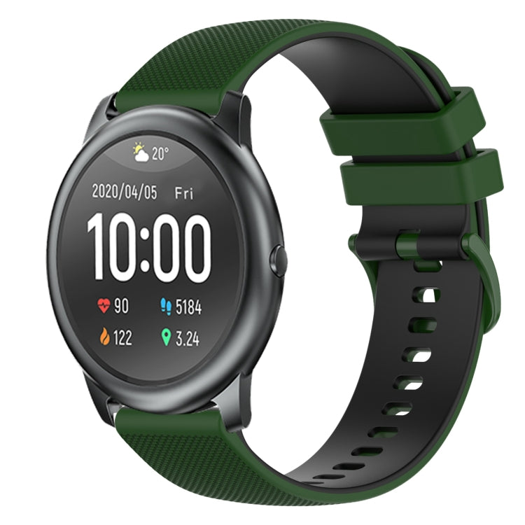 For Xiaomi Haylou RT LS05S 22mm Checkered Two-Color Silicone Watch Band