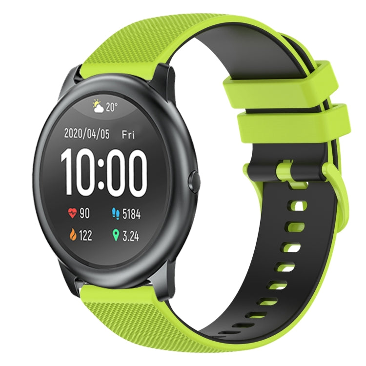 For Xiaomi Haylou RT LS05S 22mm Checkered Two-Color Silicone Watch Band