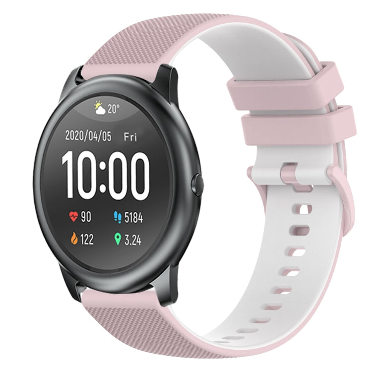For Xiaomi Haylou RT LS05S 22mm Checkered Two-Color Silicone Watch Band