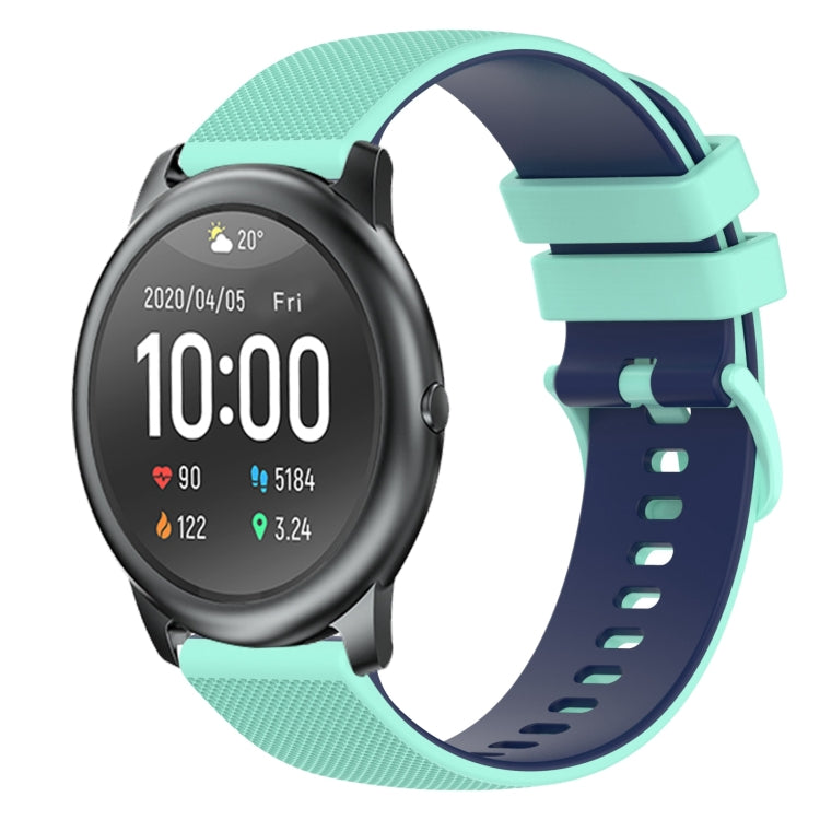For Xiaomi Haylou RT LS05S 22mm Checkered Two-Color Silicone Watch Band