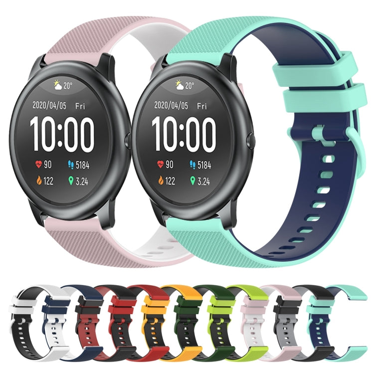For Xiaomi Haylou RT LS05S 22mm Checkered Two-Color Silicone Watch Band
