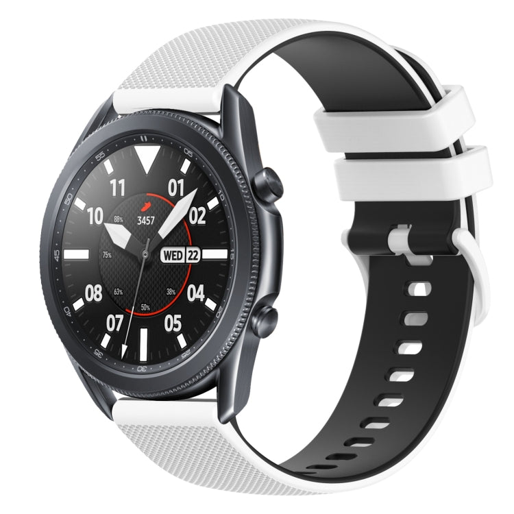 For Samsung Galaxy Watch3 45mm 22mm Checkered Two-Color Silicone Watch Band