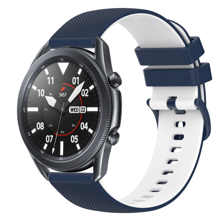 For Samsung Galaxy Watch3 45mm 22mm Checkered Two-Color Silicone Watch Band
