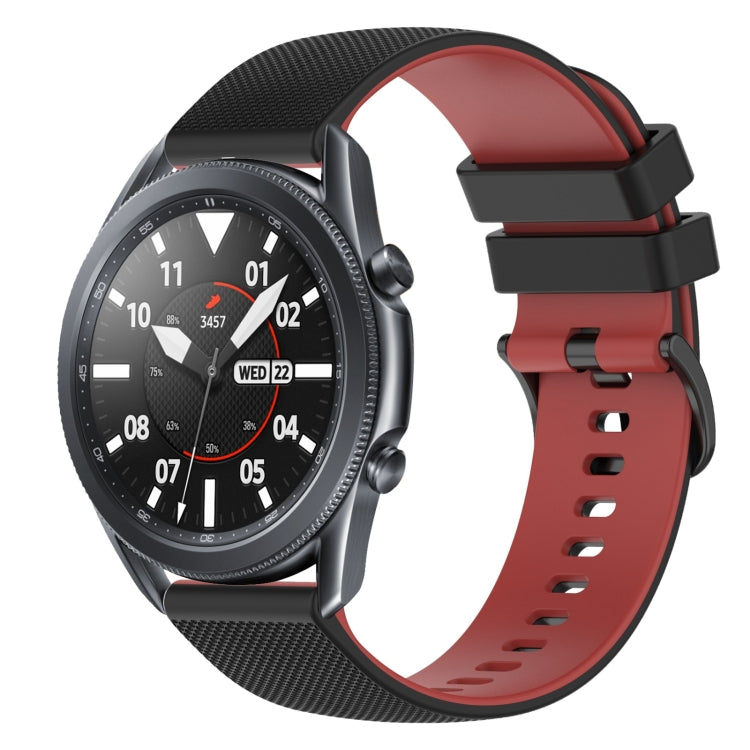 For Samsung Galaxy Watch3 45mm 22mm Checkered Two-Color Silicone Watch Band