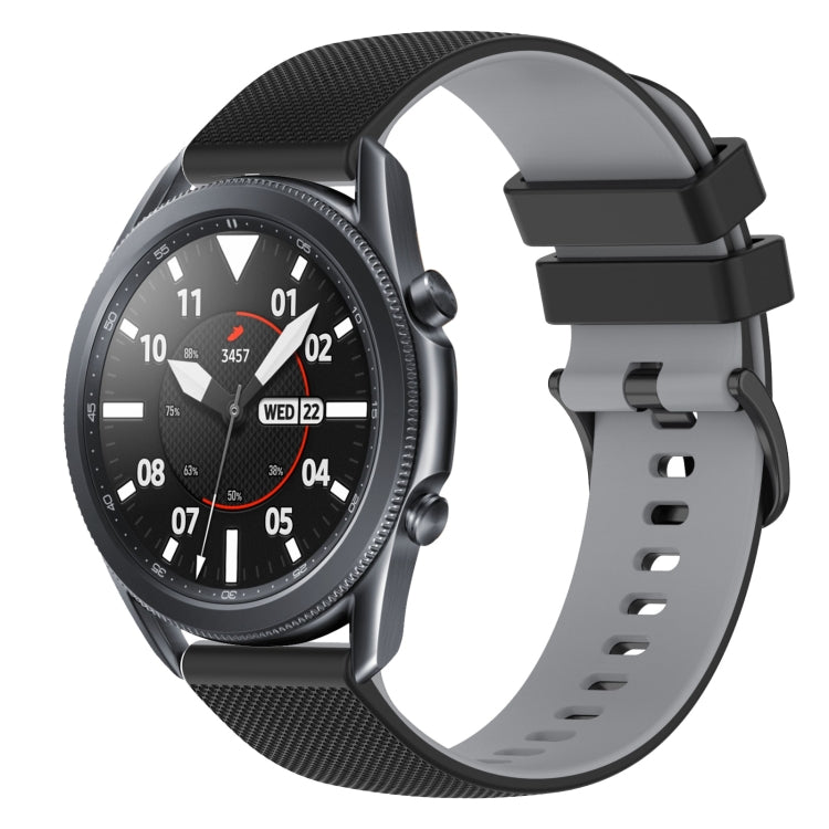 For Samsung Galaxy Watch3 45mm 22mm Checkered Two-Color Silicone Watch Band
