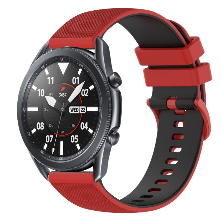 For Samsung Galaxy Watch3 45mm 22mm Checkered Two-Color Silicone Watch Band