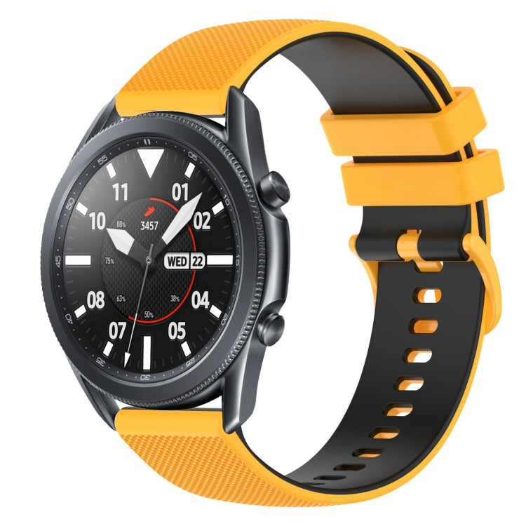 For Samsung Galaxy Watch3 45mm 22mm Checkered Two-Color Silicone Watch Band