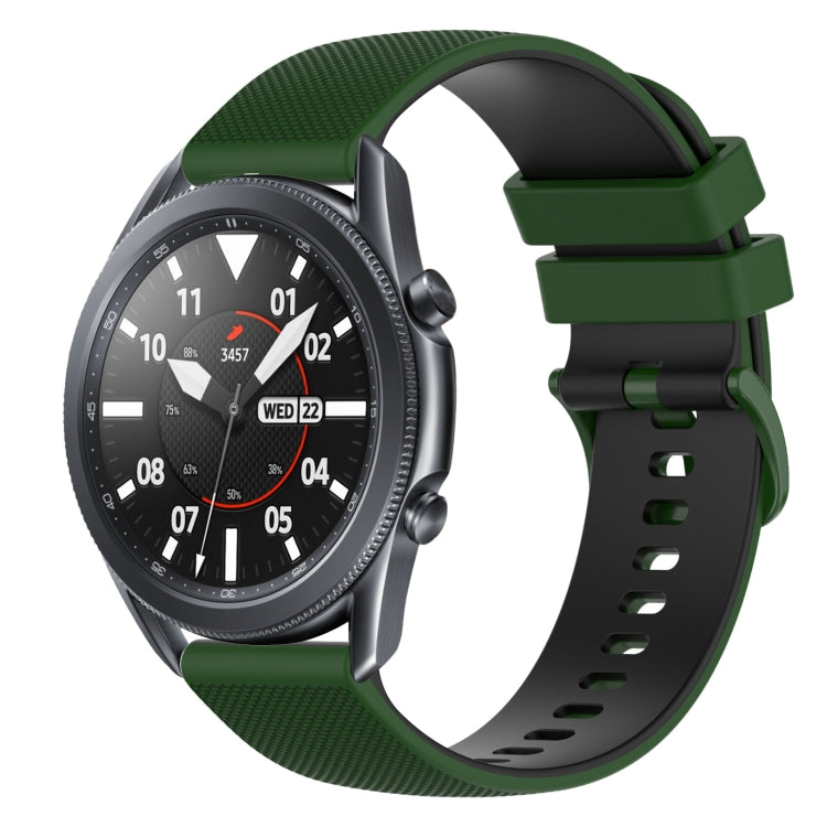For Samsung Galaxy Watch3 45mm 22mm Checkered Two-Color Silicone Watch Band