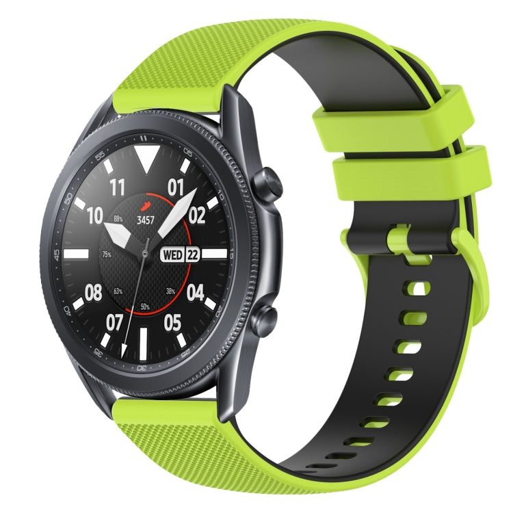 For Samsung Galaxy Watch3 45mm 22mm Checkered Two-Color Silicone Watch Band