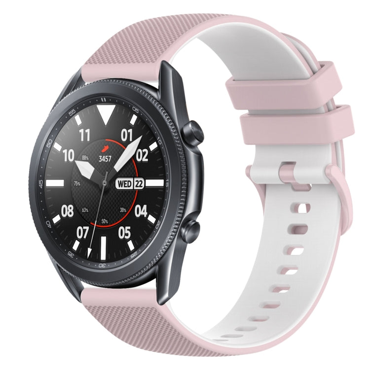 For Samsung Galaxy Watch3 45mm 22mm Checkered Two-Color Silicone Watch Band