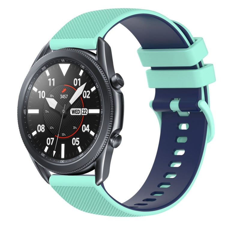 For Samsung Galaxy Watch3 45mm 22mm Checkered Two-Color Silicone Watch Band