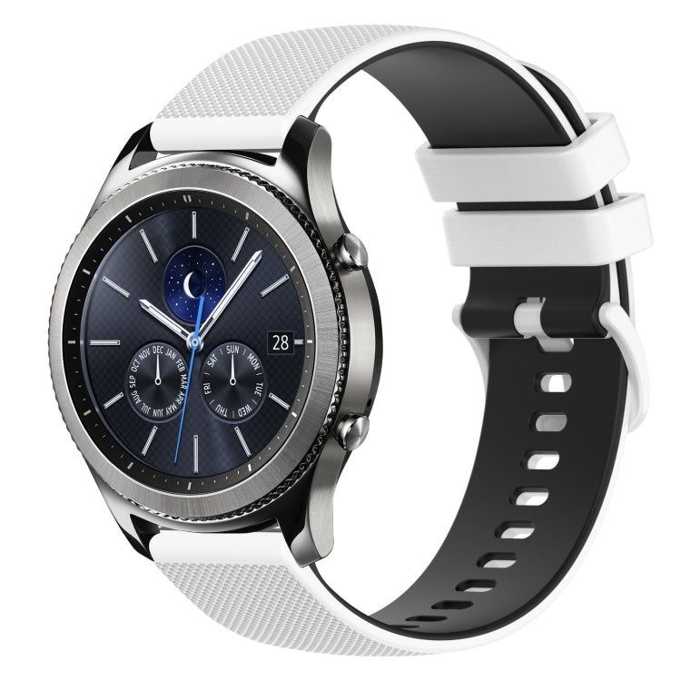 For Samsung Gear S3 Classic 22mm Checkered Two-Color Silicone Watch Band