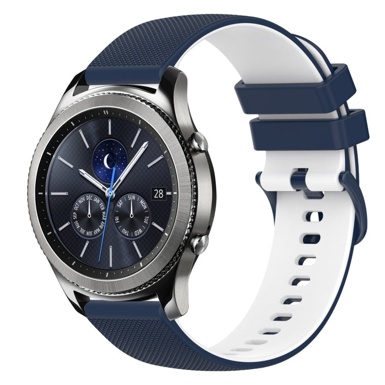 For Samsung Gear S3 Classic 22mm Checkered Two-Color Silicone Watch Band