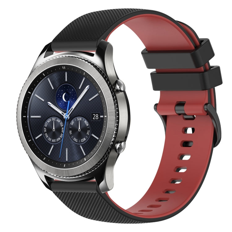 For Samsung Gear S3 Classic 22mm Checkered Two-Color Silicone Watch Band