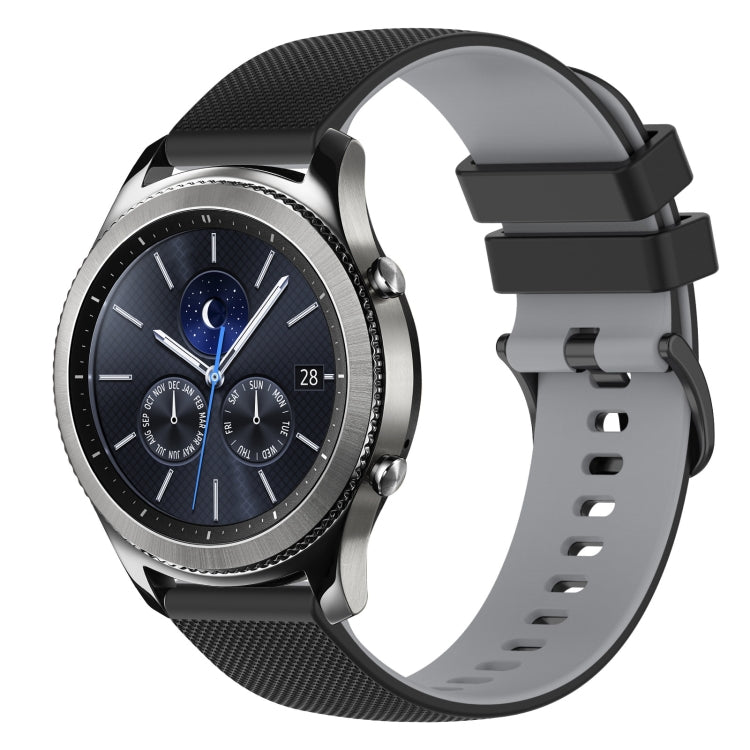 For Samsung Gear S3 Classic 22mm Checkered Two-Color Silicone Watch Band