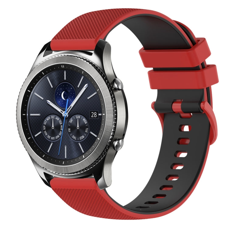 For Samsung Gear S3 Classic 22mm Checkered Two-Color Silicone Watch Band