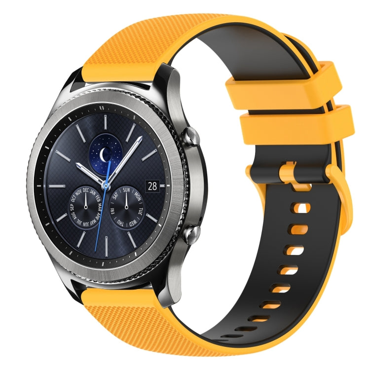 For Samsung Gear S3 Classic 22mm Checkered Two-Color Silicone Watch Band