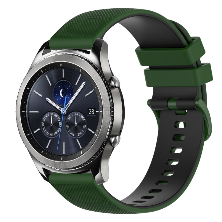 For Samsung Gear S3 Classic 22mm Checkered Two-Color Silicone Watch Band