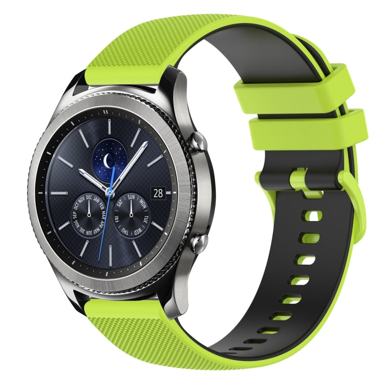 For Samsung Gear S3 Classic 22mm Checkered Two-Color Silicone Watch Band