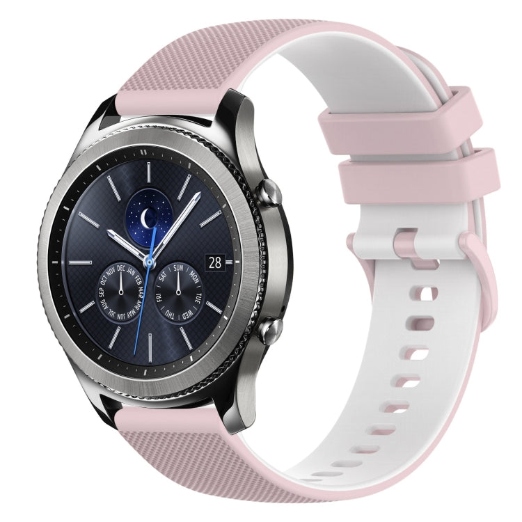 For Samsung Gear S3 Classic 22mm Checkered Two-Color Silicone Watch Band
