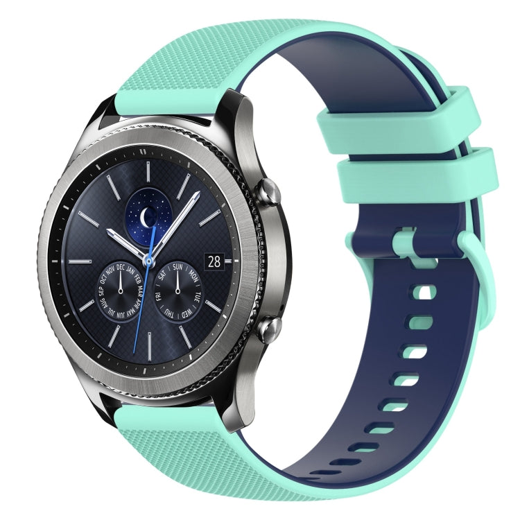 For Samsung Gear S3 Classic 22mm Checkered Two-Color Silicone Watch Band
