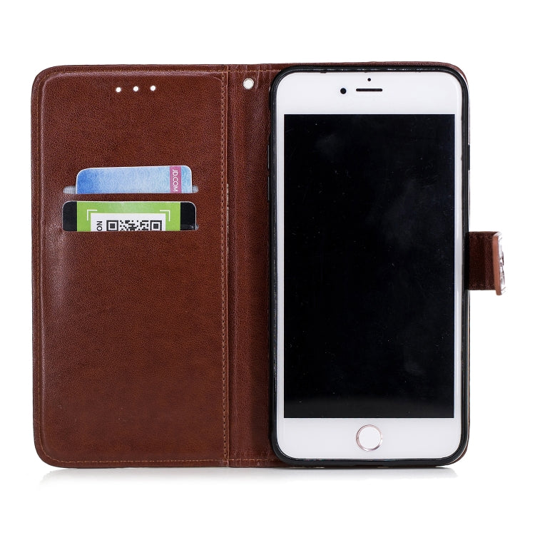 Plum Blossom Pattern Diamond Encrusted Leather Case with for iPhone 7 Plus , Holder & Card Slots