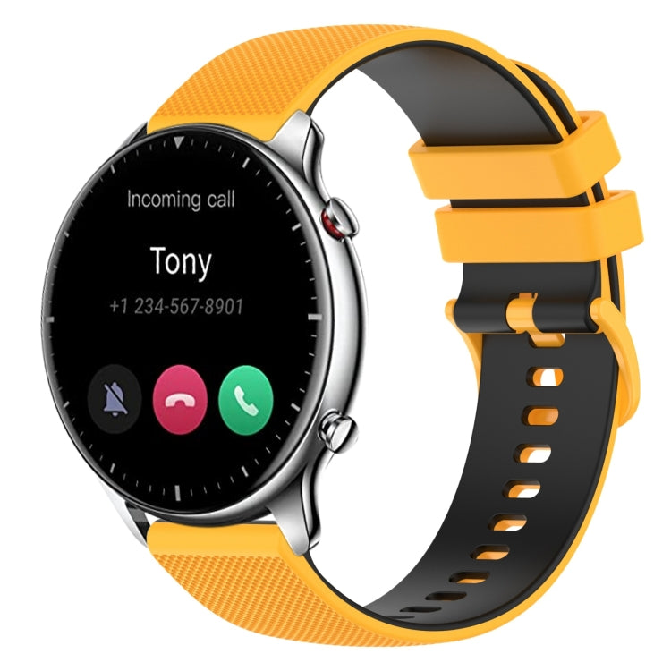 For Amazfit GTR 2 22mm Checkered Two-Color Silicone Watch Band