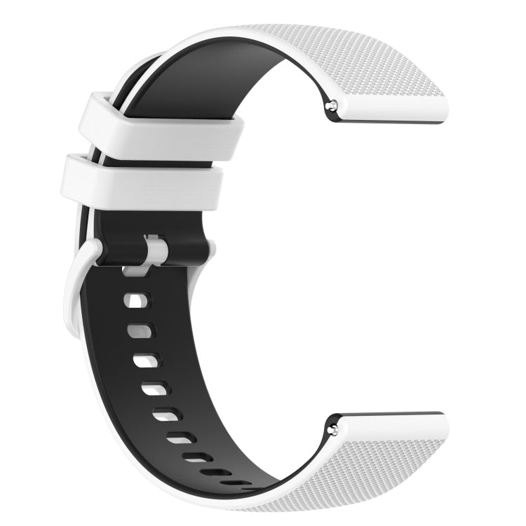For Amazfit 2 Stratos 22mm Checkered Two-Color Silicone Watch Band