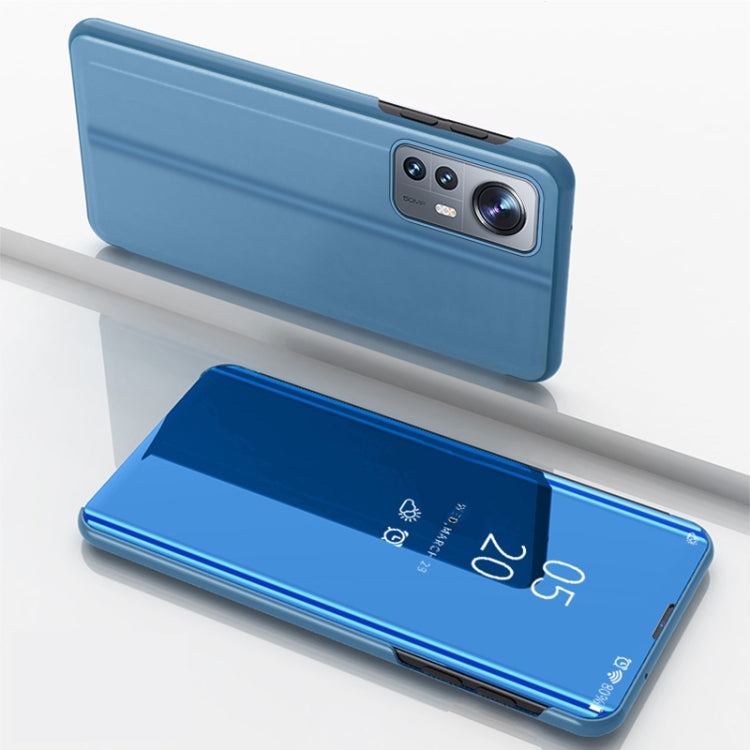 For Xiaomi 12 Lite Plated Mirror Horizontal Flip Leather Case with Holder