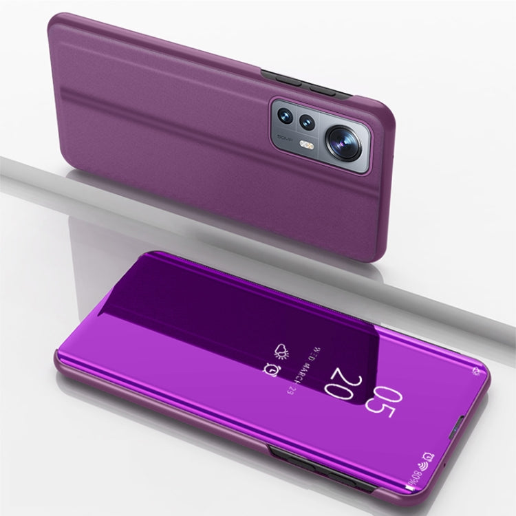For Xiaomi 12 Lite Plated Mirror Horizontal Flip Leather Case with Holder