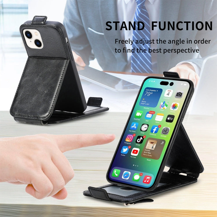 For iPhone 14 Plus  Zipper Wallet Vertical Flip Leather Phone Case