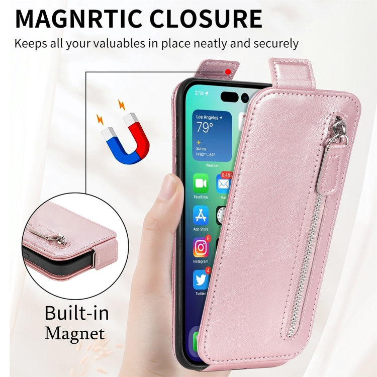 For iPhone 14 Plus  Zipper Wallet Vertical Flip Leather Phone Case
