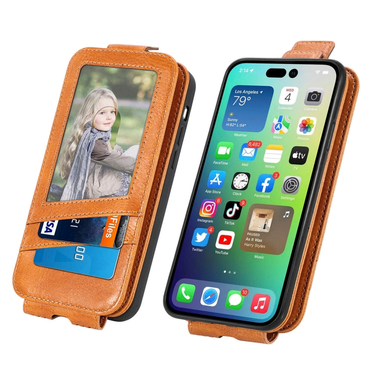 For iPhone 14 Pro Zipper Wallet Vertical Flip Leather Phone Case