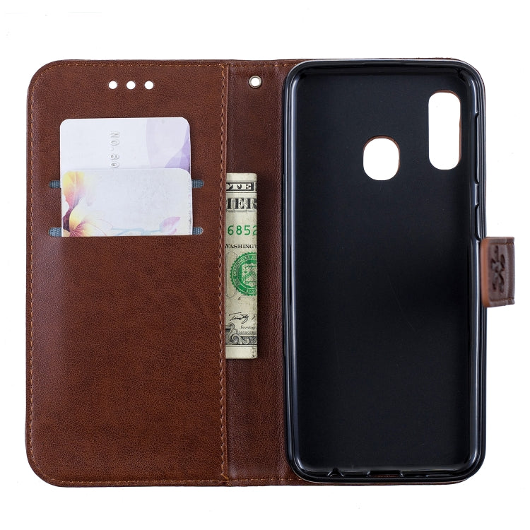 Plum Blossom Pattern Diamond Encrusted Leather Case for Galaxy A8 (2018) / A530  , with Holder & Card Slots