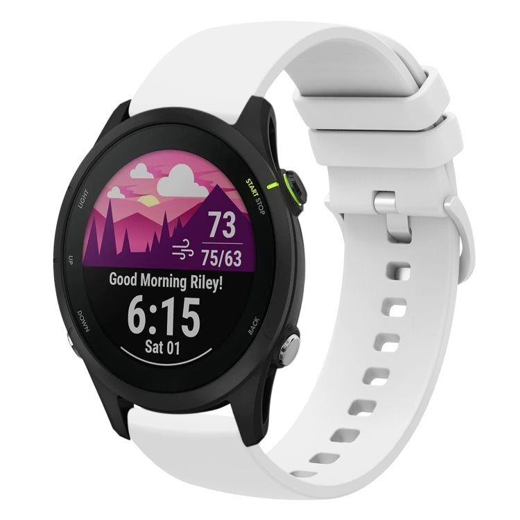For Garmin Forerunner 255S 18mm Solid Color Soft Silicone Watch Band