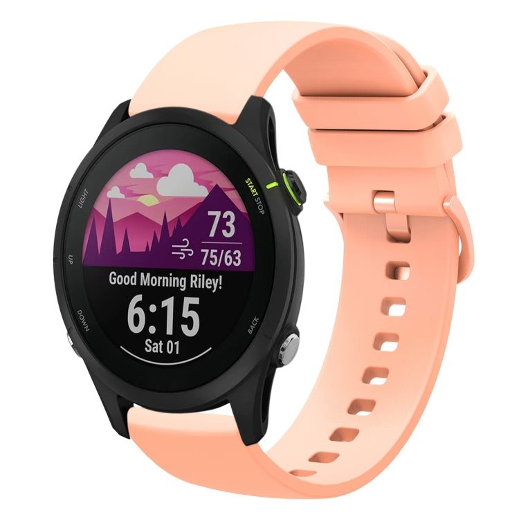 For Garmin Forerunner 255S 18mm Solid Color Soft Silicone Watch Band
