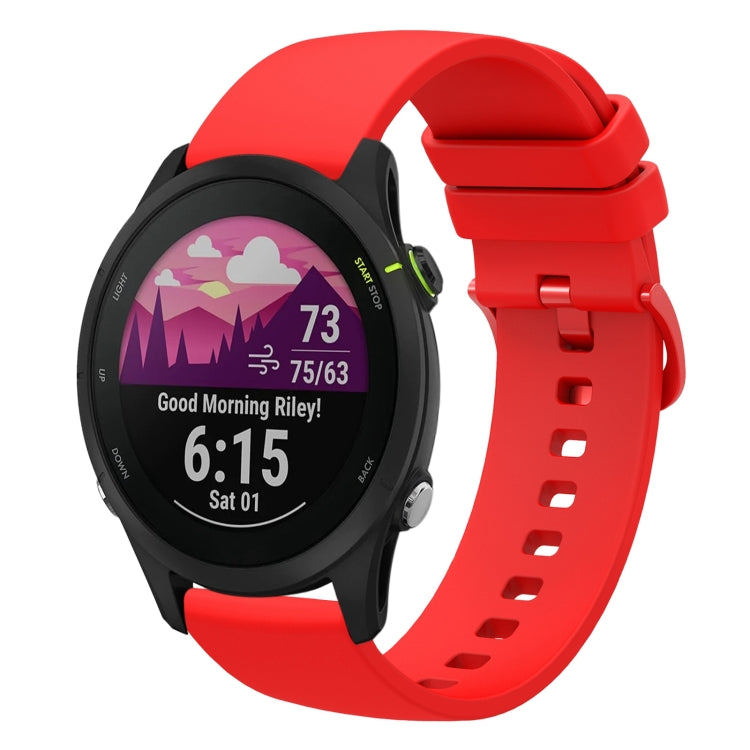 For Garmin Forerunner 255S 18mm Solid Color Soft Silicone Watch Band