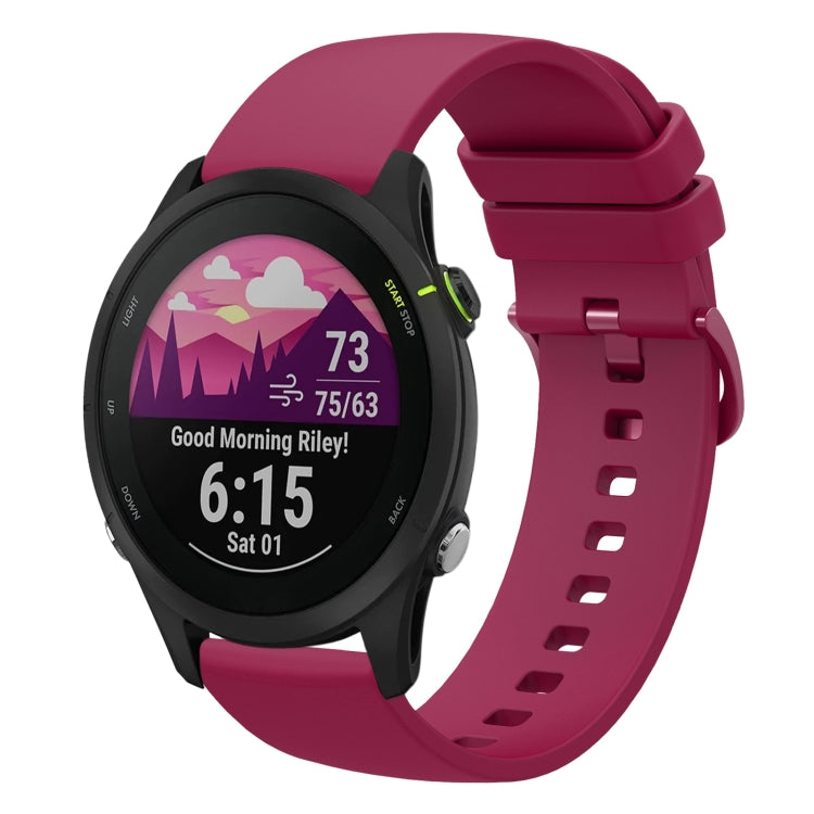 For Garmin Forerunner 255S 18mm Solid Color Soft Silicone Watch Band