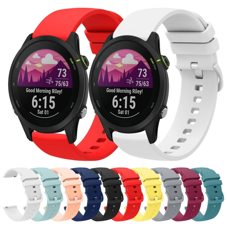 For Garmin Forerunner 255S 18mm Solid Color Soft Silicone Watch Band