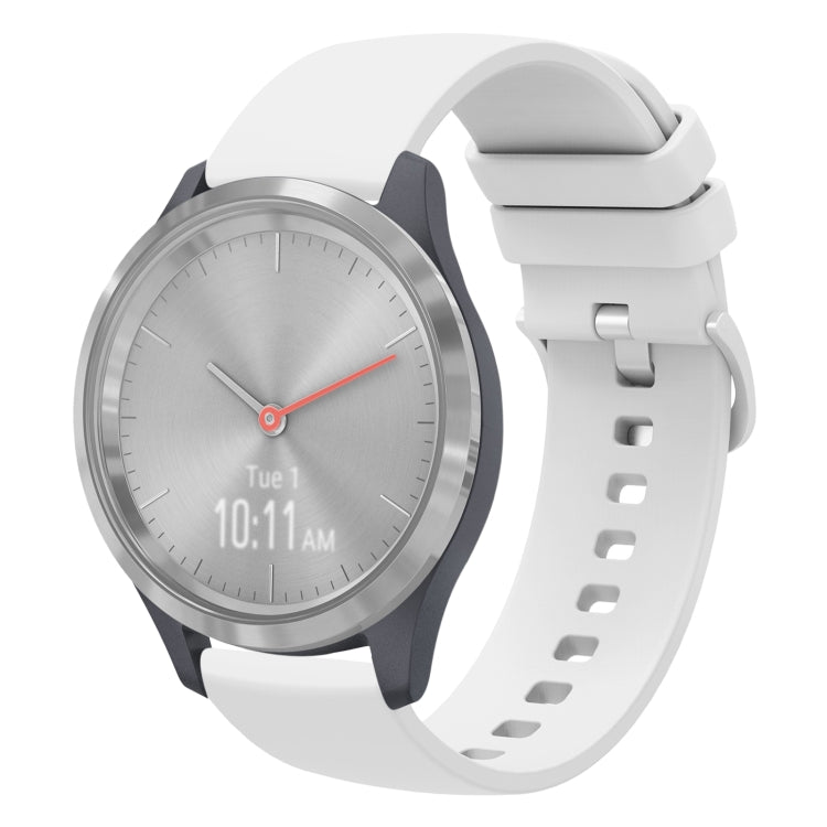 For Garmin Vivomove 3S 18mm Solid Color Soft Silicone Watch Band