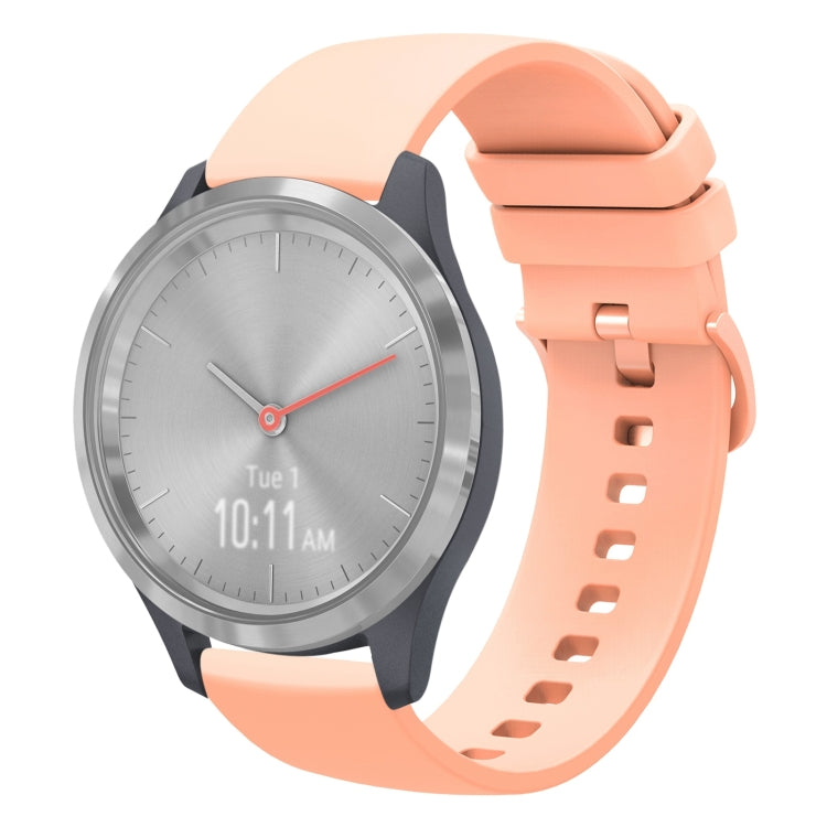 For Garmin Vivomove 3S 18mm Solid Color Soft Silicone Watch Band