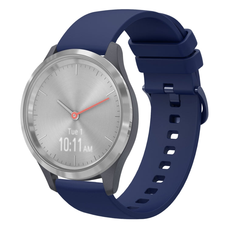 For Garmin Vivomove 3S 18mm Solid Color Soft Silicone Watch Band