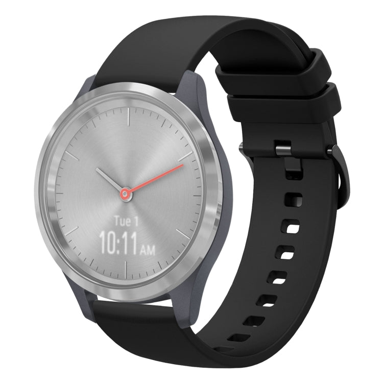 For Garmin Vivomove 3S 18mm Solid Color Soft Silicone Watch Band