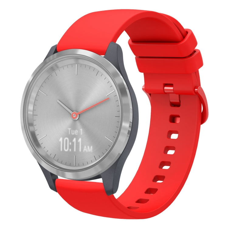 For Garmin Vivomove 3S 18mm Solid Color Soft Silicone Watch Band