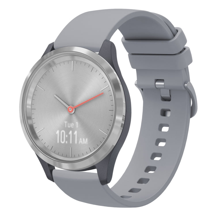 For Garmin Vivomove 3S 18mm Solid Color Soft Silicone Watch Band
