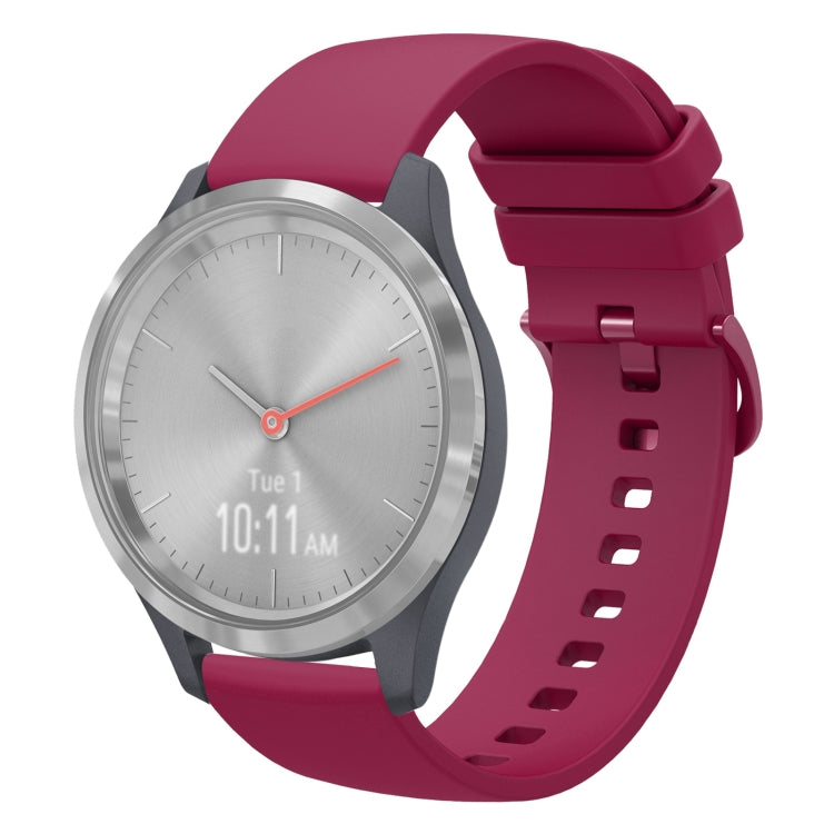 For Garmin Vivomove 3S 18mm Solid Color Soft Silicone Watch Band